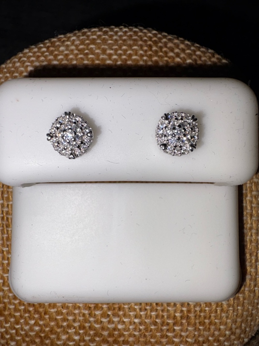 Solid Sterling Silver .30 Carat VVSD Cluster Moissanite Screwback Earrings